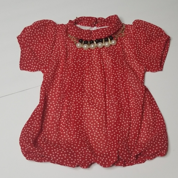 Red Polka Dot Skirt Set Dress Size 6/7 - Picture 2 of 7